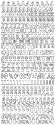 Capital Letters and Figures - Holographic Sticker Sheet - Red