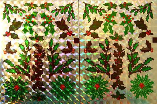 Christmas Holly - Holographic Cutting Stickers