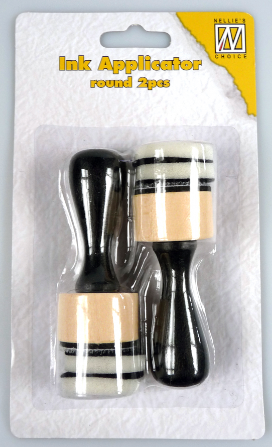 Ink Applicator - Round -  2pcs with 4 Foam Pads 