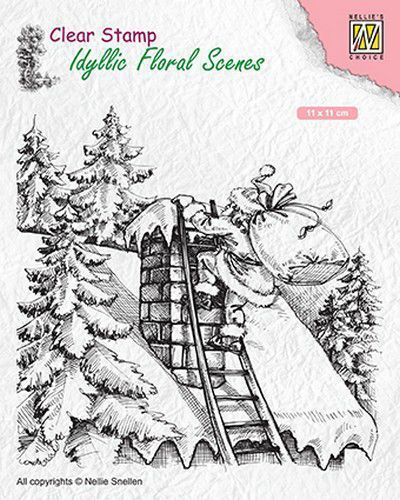 Clear Stamp - Idyllic Floral Scenes  - Santa Claus at Work