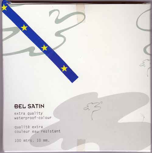Stars Bel Satin Lint - Blauw met gele ster
