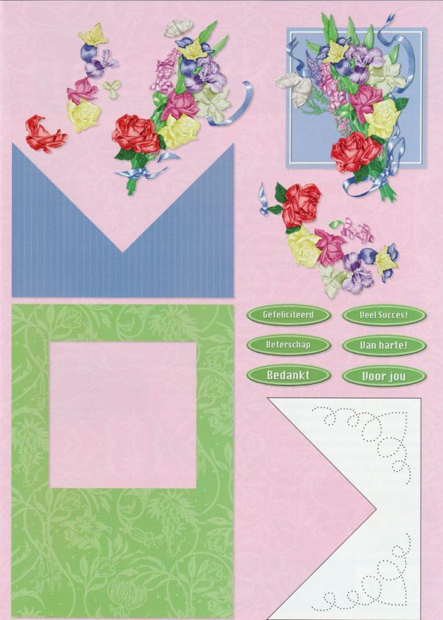 Flowers - Dutch - 3DA4 Step by Step Decoupage Sheet