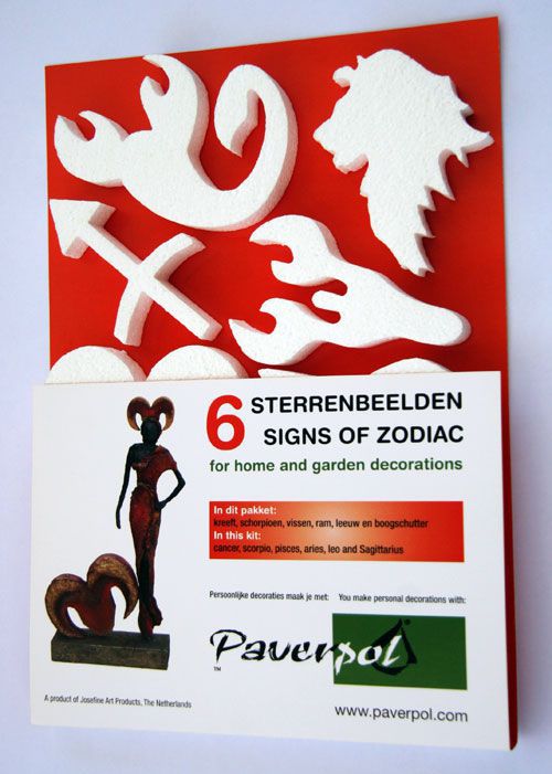 6 Styrofoam Signs of Zodiac - 10cm