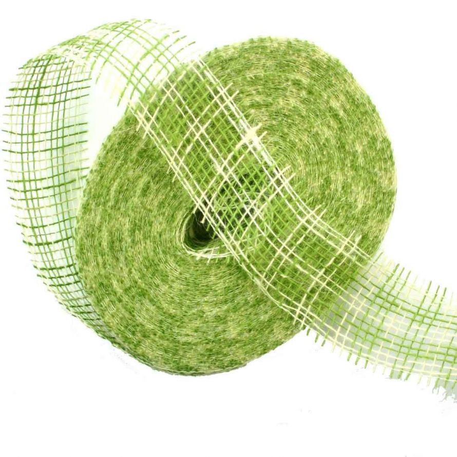 Sizo-Band  Multi-Colour Rolle - Grün-Elfenbeinweiß 