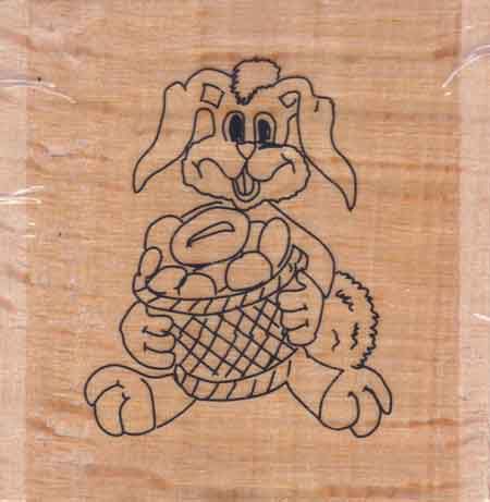 Easter Bunny - Stamp on Wood - 5x5cm