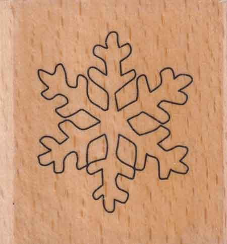 Snowflake - Stamp on Wood - 5x5cm