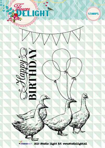 Flower Delight -  Happy Birthday - Clear Stamp