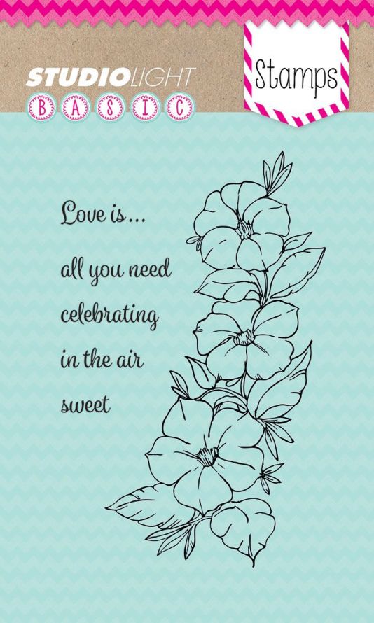 Bloemen - Love is... all you need celebrating in the air sweet - Transparante Stempel - A6