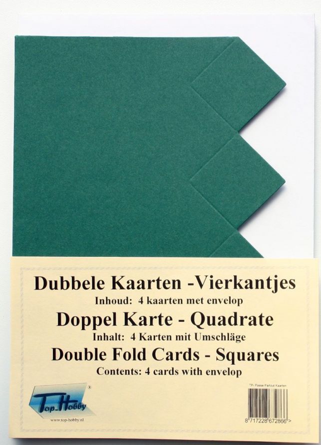 Square - Doule Fold Cards Package - Dark Green