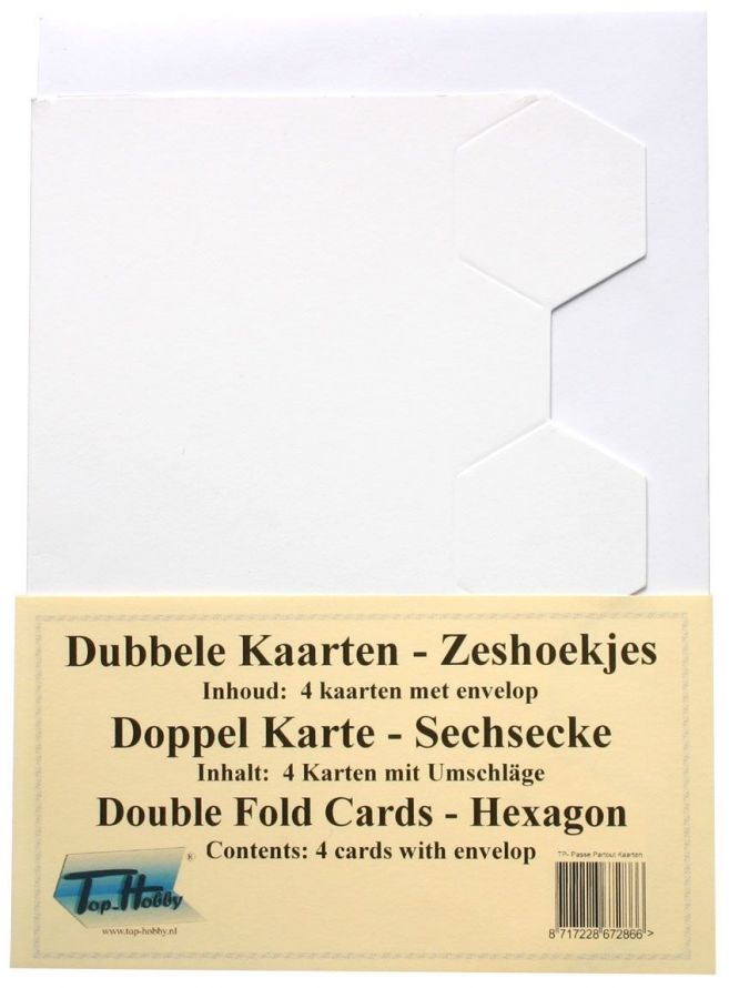 Sechsecke - Doppel Karte Packung - Weiß
