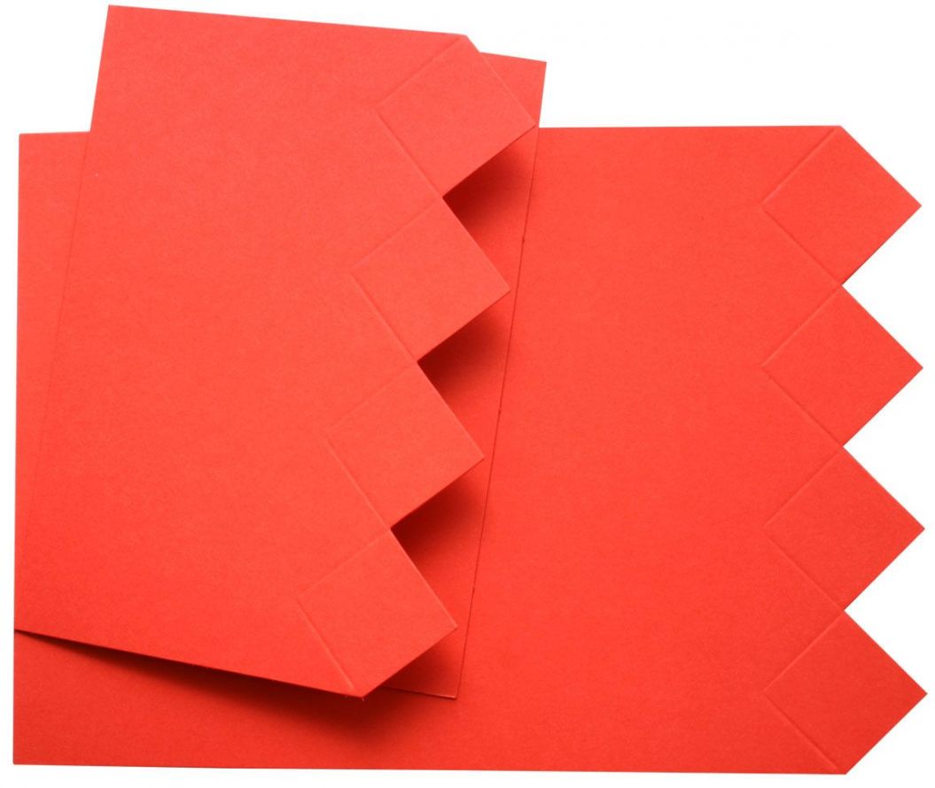 100 Square - Double Fold Cards - Red
