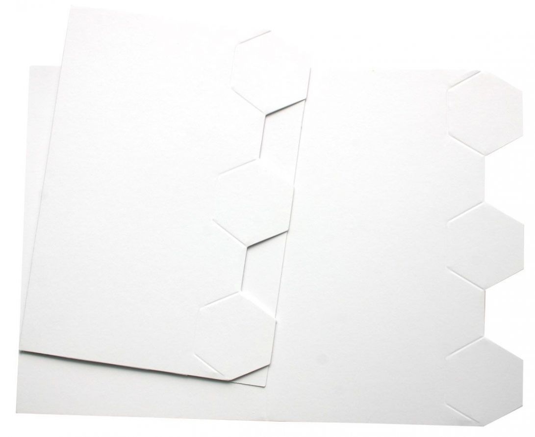 100 Hexagon - Double Fold Cards - White
