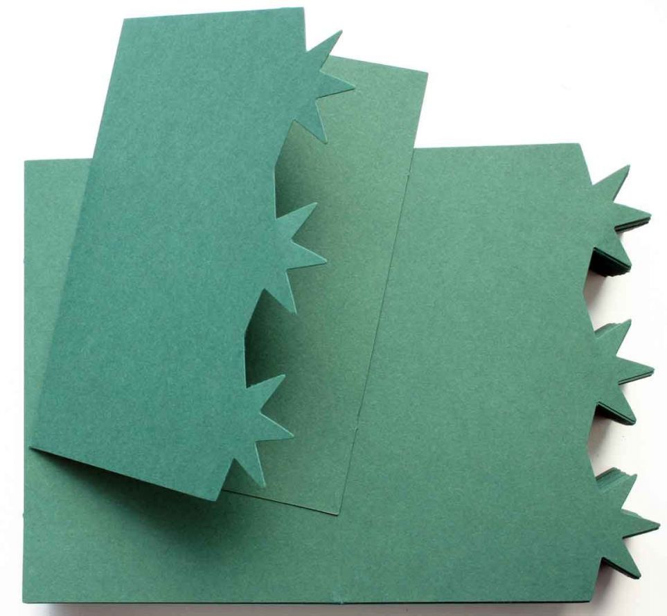 100 Christmas Star - Double Fold Cards - Dark Green