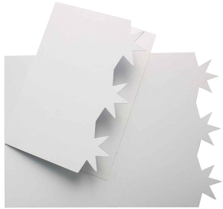 100 Christmas Star - Double Fold Cards - White