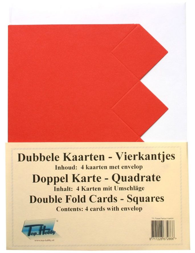 Vierkantjes - Dubbele Kaarten Pakje - Rood
