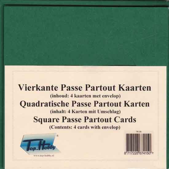 Quadratische Passe Partout Karten Packung - Dunkelgrün