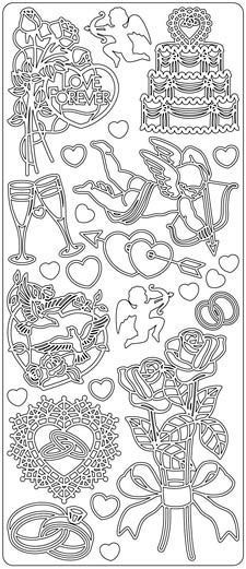 Heirat Abbildungen - Peel-Off Stickers - Silber