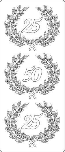 25 en 50 Year - Peel-Off Sticker Sheet - Silver