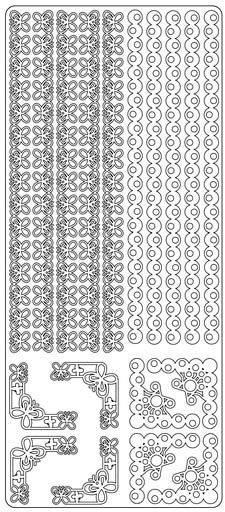Butterfly Lines - Peel-Off Sticker Sheet - Silver