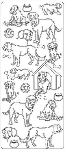 Dogs - Peel-Off Sticker Sheet - Silver