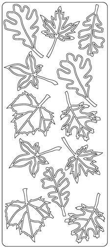 Leaf - Peel-Off Sticker Sheet - Silver