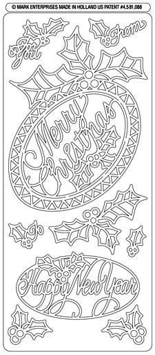 Merry Christmas - Peel-Off Stickervel - Zilver