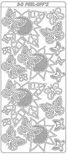 Sonnenblume - Schmetterling - Sticker Bogen - Multi