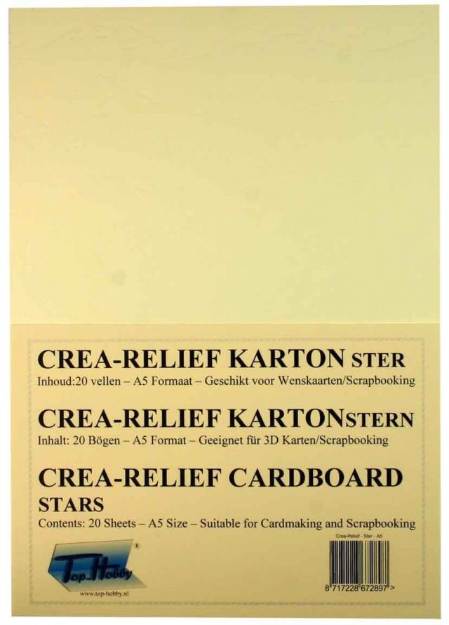Noël Étoile - Crea-Papier Texturé - Carton Paquet - A5 - Créme