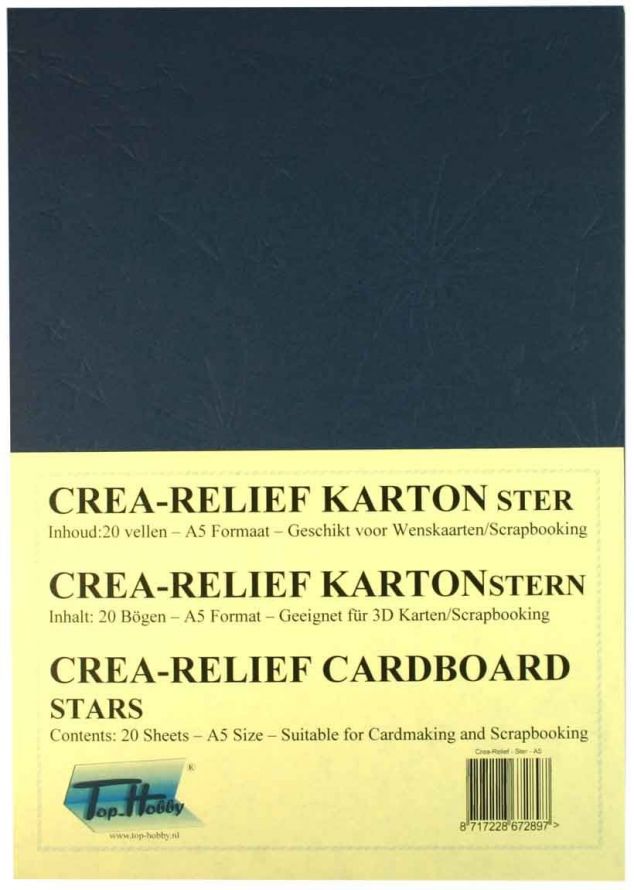 Noël Étoile - Crea-Papier Texturé - Carton Paquet - A5 - Bleu Foncé