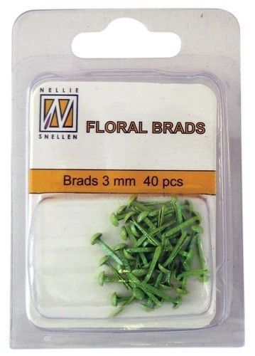 Floral Brads Glitter - Groen - 40 stuks