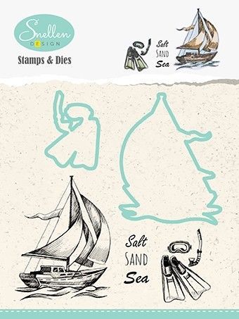 Clear Stempel und Die-cut Stencil - Holiday - Boat