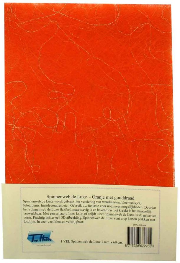 Spinnenweb de Luxe - Oranje - 1meter x 60cm
