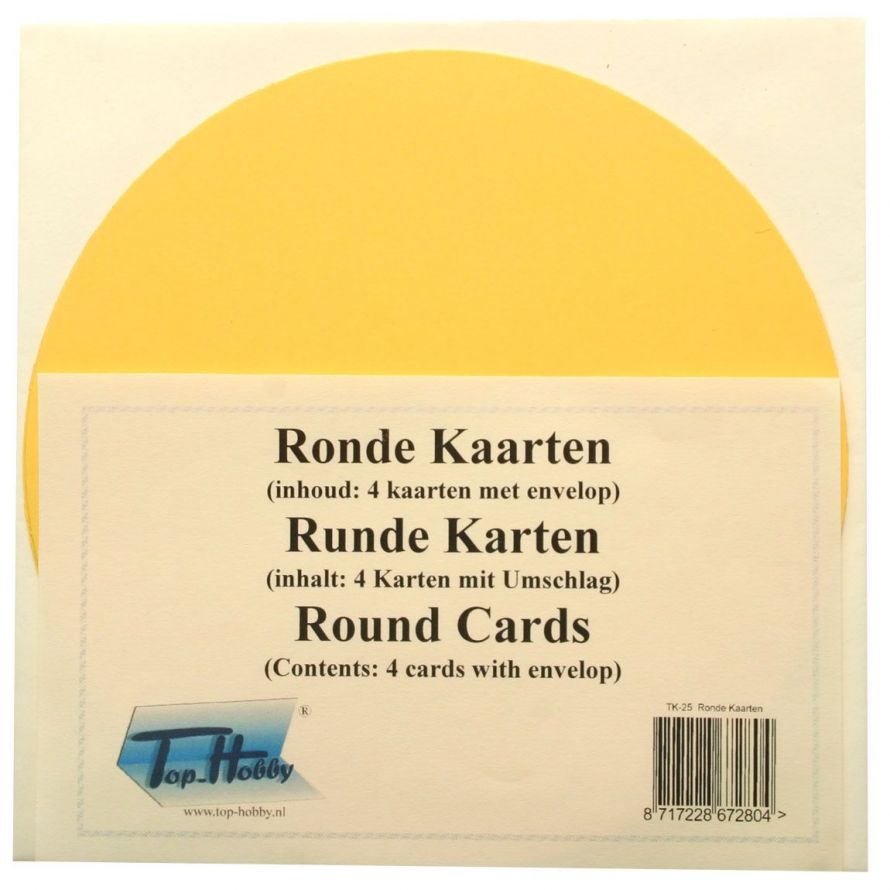 Ronde Kaarten Pakje - Goud Geel - Ø 13,5cm - 240grams
