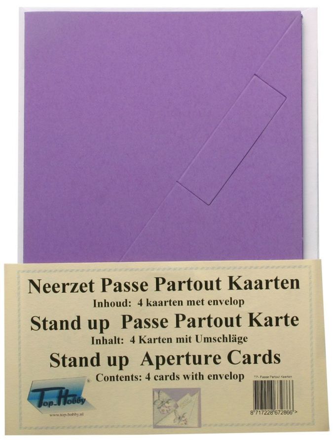 Quadratisch Stand Up Karten Packung - Violett