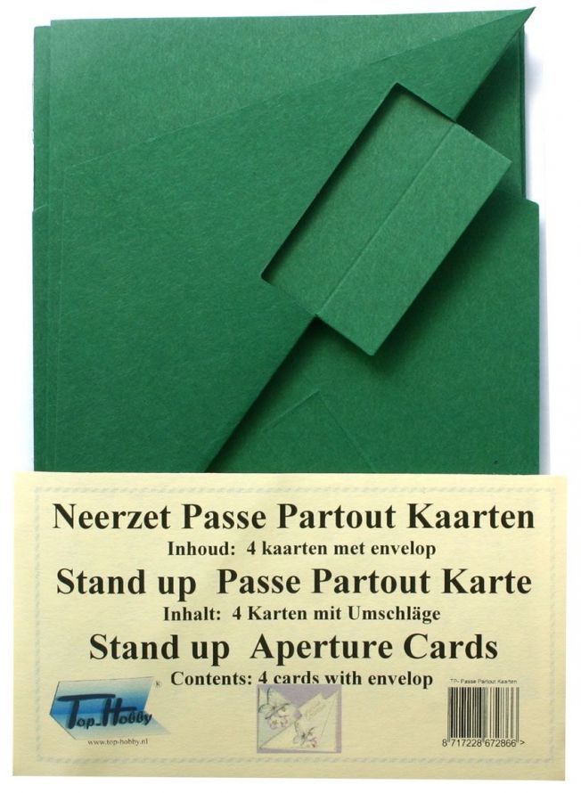 Quadratisch Stand Up Karten Packung - Dunkelgrün