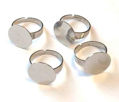 4 Finger Rings with 16mm Top - Silver