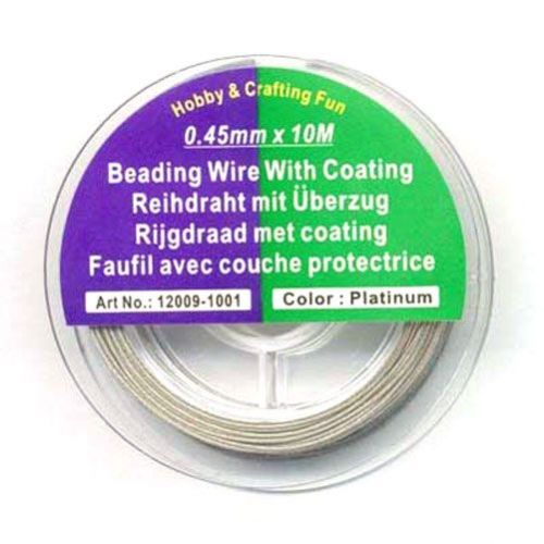 Beading Wire With Coating - Platinum - 0,45mm x 10M