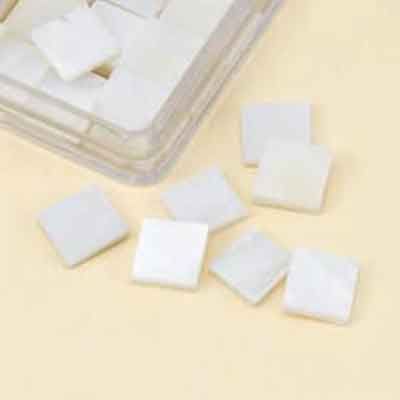 Mosaic Stones - White Mother-of-Pearl - 10x10mm