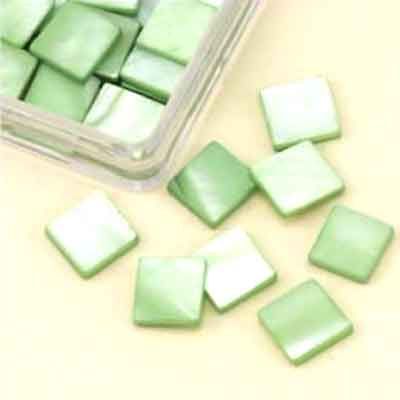 Mosaic Stones - Light Green Mother-of-Pearl - 10x10mm