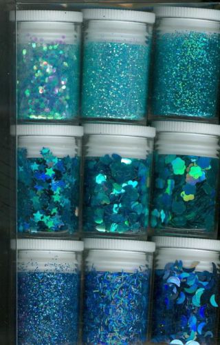 Glitter  Asorti Set - 9x Blau