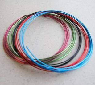 Wire Aluminium - Assorted colours - 2mm x 5M
