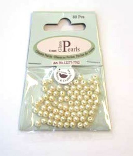 Glass Pearls Round - 4mm - Beige 