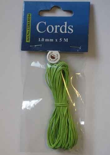 Waxed Cotton Cord - Neon Green