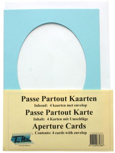 Oval Passe Partout Cards Package - Baby Blue