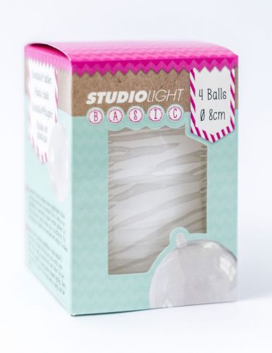 Christmas Balls - White plastic balls with hole for lamp - Ø 8cm