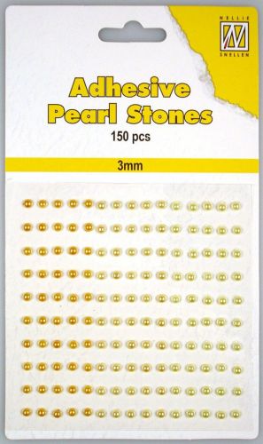 Pierres de Perle adhésives - 3mm - 3 nuances de Jaune/Or - 150pcs