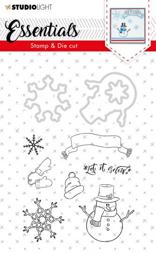 Clear Stempel und Die-cut Stencil - Essentials Weihnachten