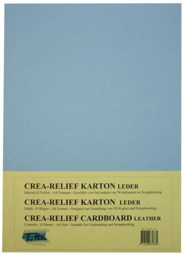 Lederstruktur - Crea-Prägung - Karton Packung - A4 - Lavendel Blau