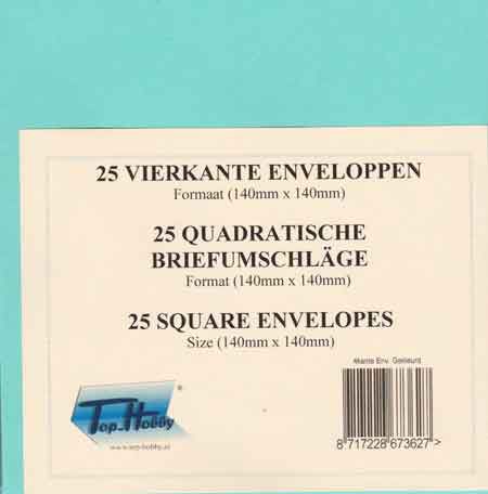 Enveloppen Pakje Vierkant - Inhoud 25 - Zeegroen