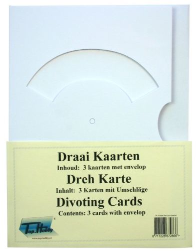 Dreh Karten Packung - Weiß - 3 Karten, 3 Umschläge und Musterklammern